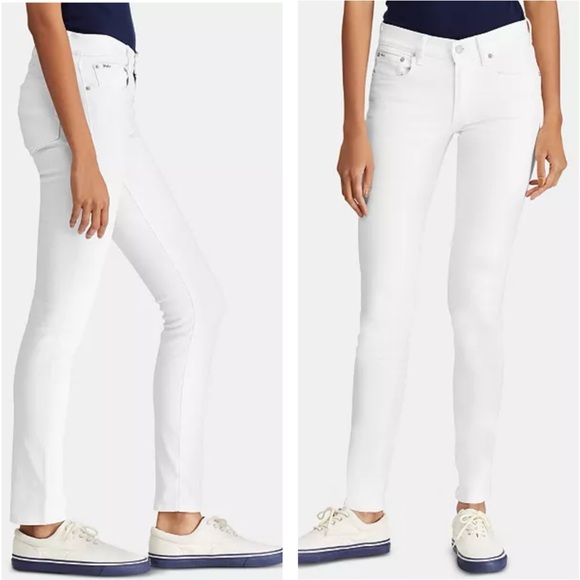 PLUS Ralph Lauren NWT Crisp White‎ Premier Skinny Cropped Denim Jean Size 22W